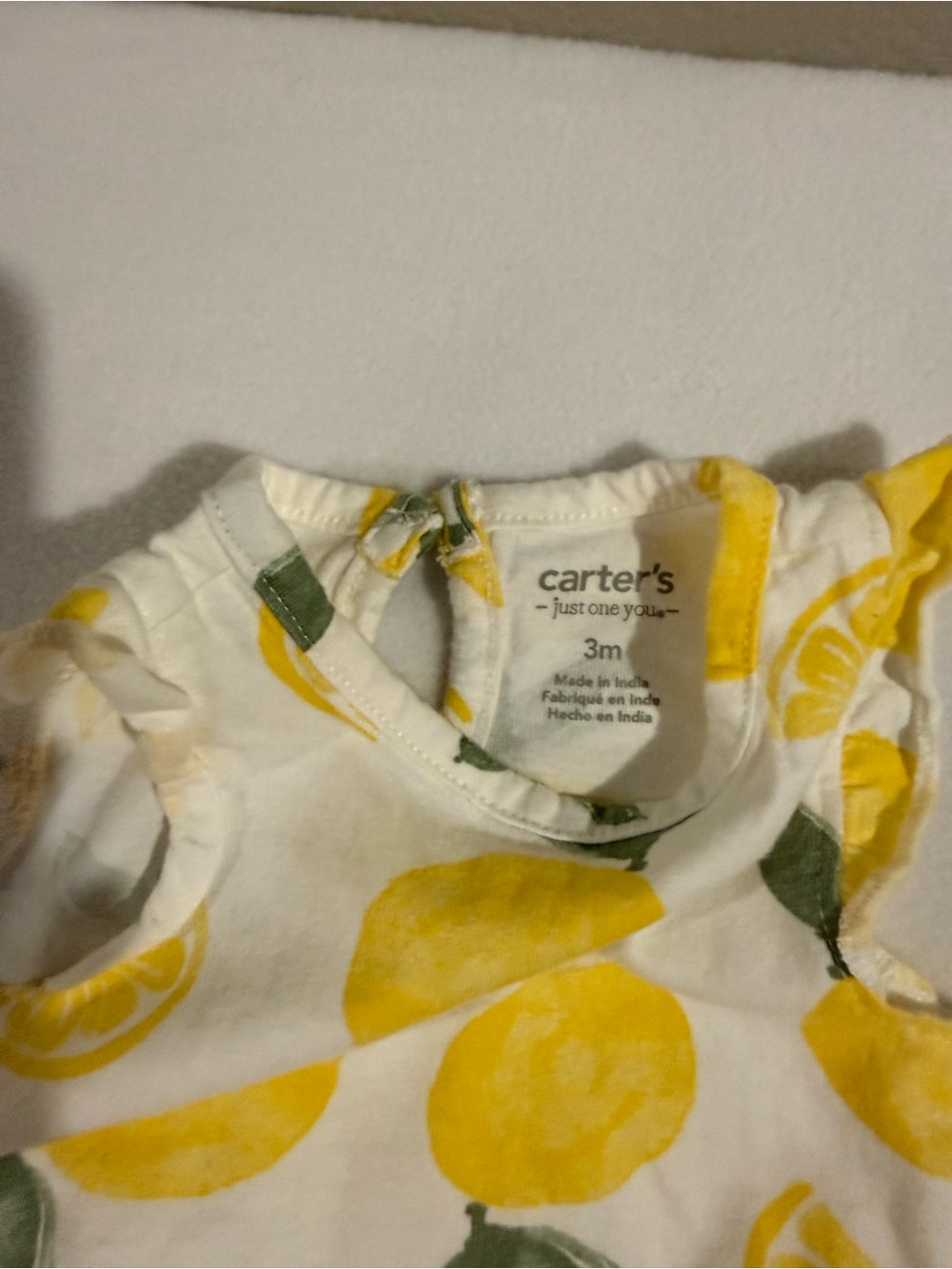 Carter's Yellow Lemon Hoodie & Romper & Lemon Loves Layette Leggings 0 - 3 mth - Picture 3 of 4